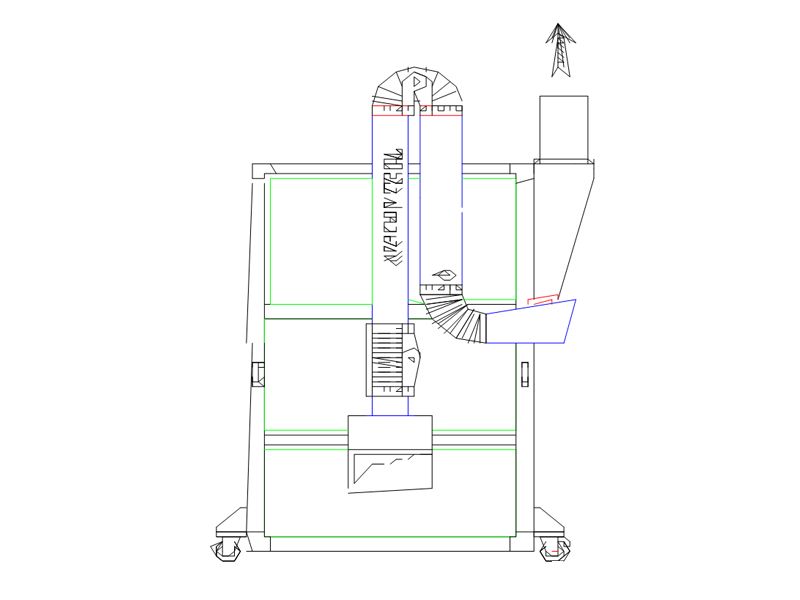 Trolley-mounted air cleaner with self-cleaning cartridges